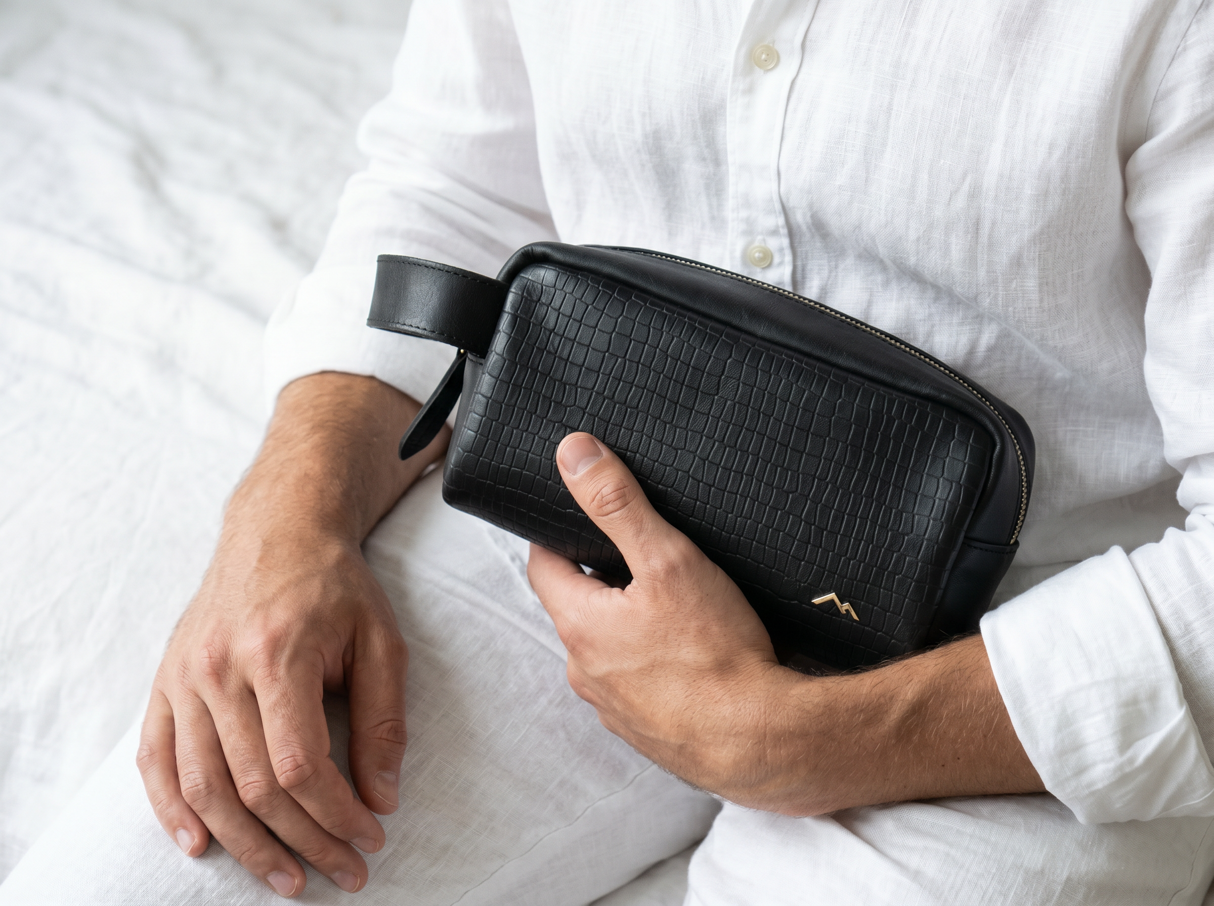 Neceser negro croco
